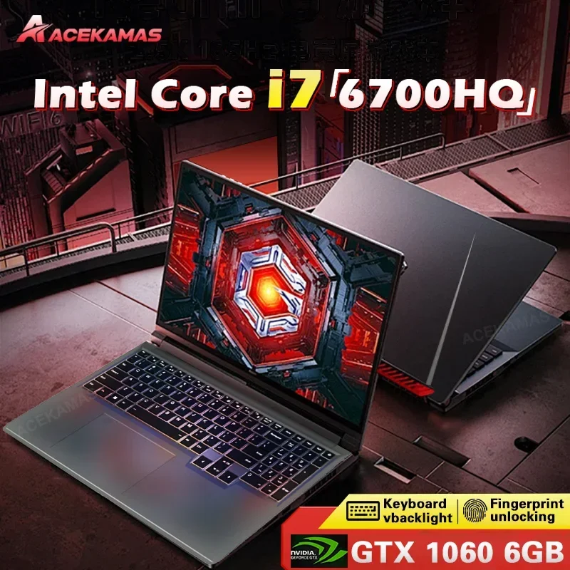 ACEKAMAS 16 "كمبيوتر محمول للألعاب إنتل كور i7-6700HQ GTX 1060 IPS 1920*1200 ألعاب الكمبيوتر المحمول 16 جيجابايت DDR4 1 تيرابايت SSD ويندوز 11 برو كمبيوتر محمول