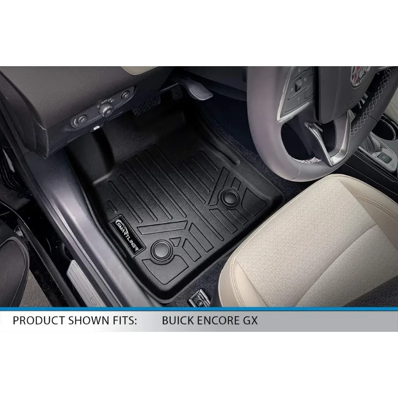 US Floor Mats 2 Row Liner Set Black Compatible with 2020-2022 Buick Encore GX (Only Fits FWD)