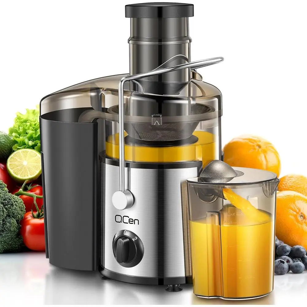 

Juicer Machine, 500W Centrifugal Juicer Extractor with 3” Wide Mouth Feed Chute for Fruits & Vegetables, Easy to Clean, Stainles