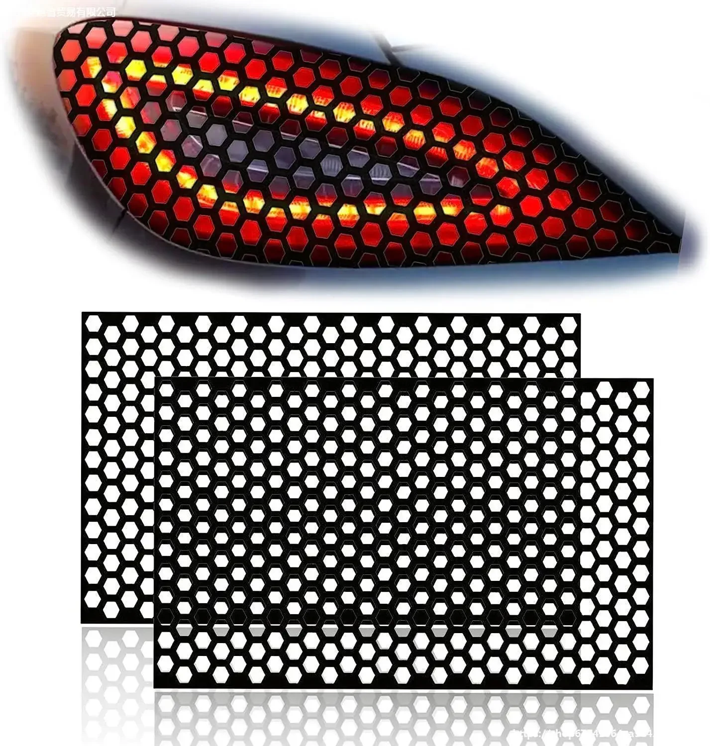 Car Rear Taillight Honeycomb Car Sticker Fashionable Taillight Black Fog Light Smoke Film Decal Sticker for Ford Mustang