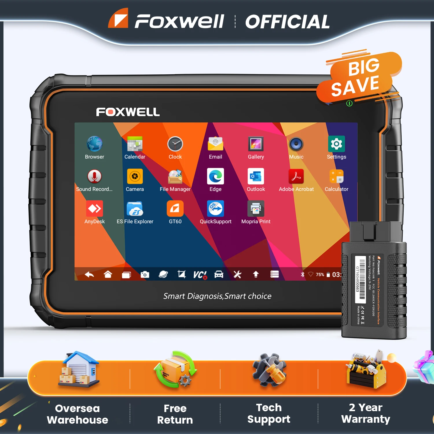 FOXWELL-herramienta de diagnóstico GT60 OBD2, sistema completo, prueba activa, lector de código de coche, servicio de reinicio 24, escáner