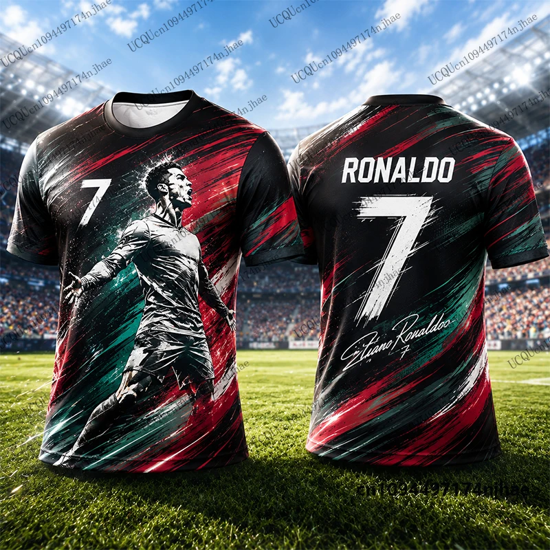 Neuer 2027 Spezial Ronaldo # 7 bedruckte Fußballtrikots für Männer und Frauen, T-Shirt, Sommer, schnell trocknend, Sport-T-Shirts, lässige Oberteile für Kinder/Erwachsene – Detail 9
