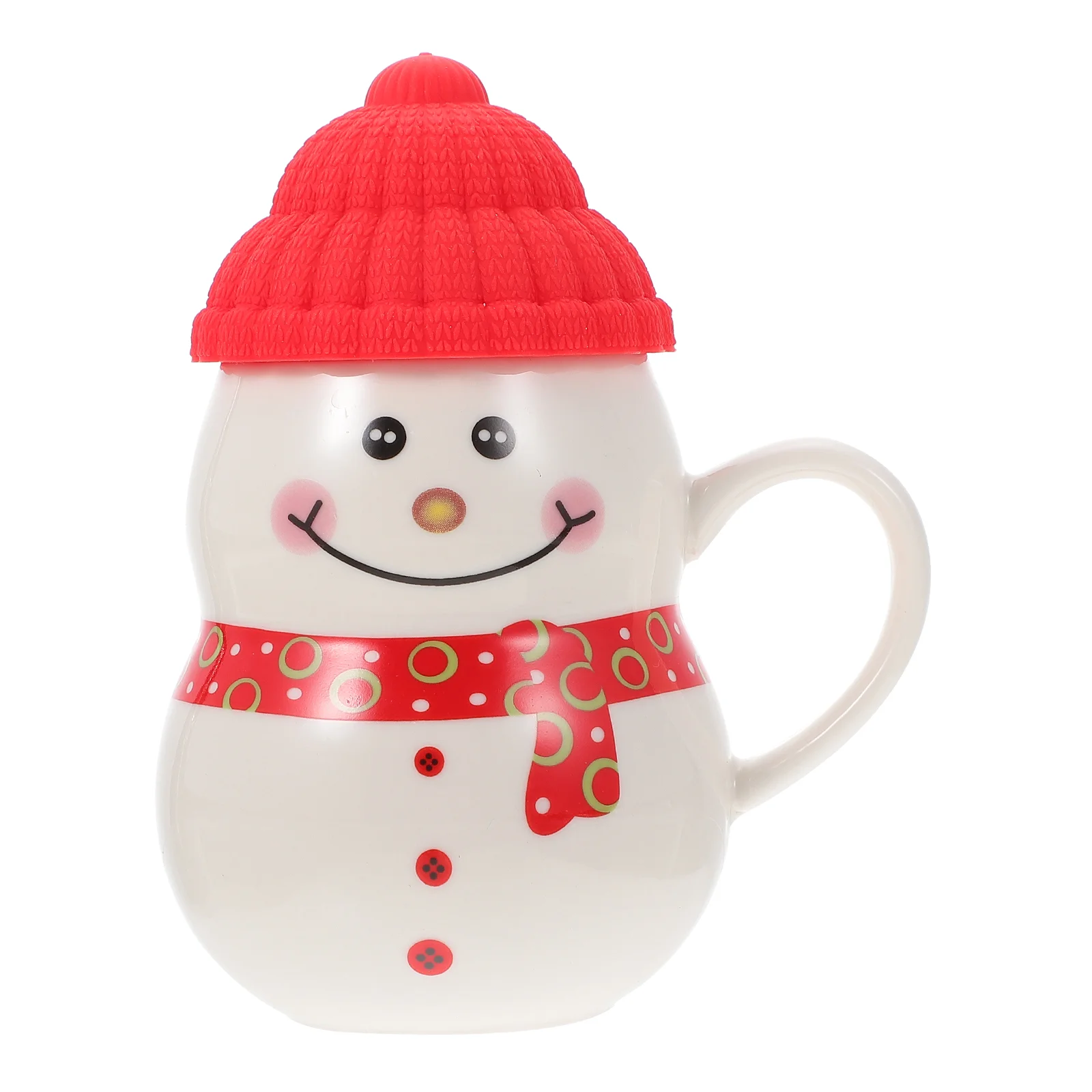 

Snowman Mug Adorable Milk Cup Ornament Coffee with Lid Decorate Ceramics Xmas Adornment Miss Espresso