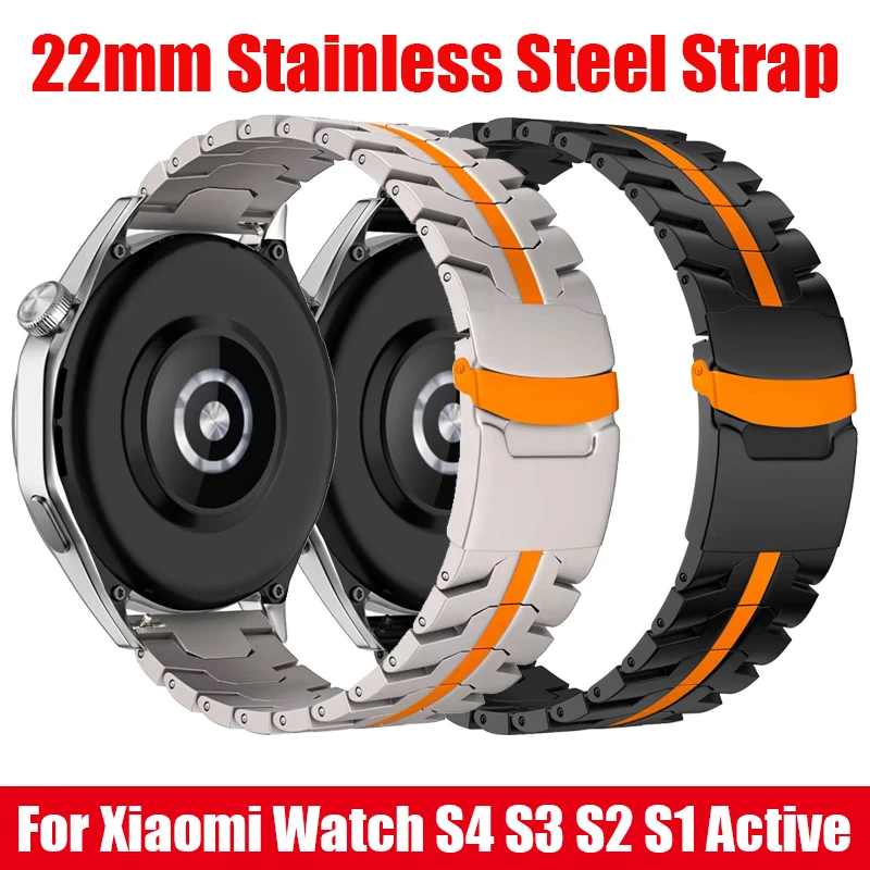 22mm Metal Band For Xiaomi Watch S4 S3 S2 S1 Active Luxury Stainless Steel Strap For Xiaomi Watch 2 Pro Mi Watch Color Color 2