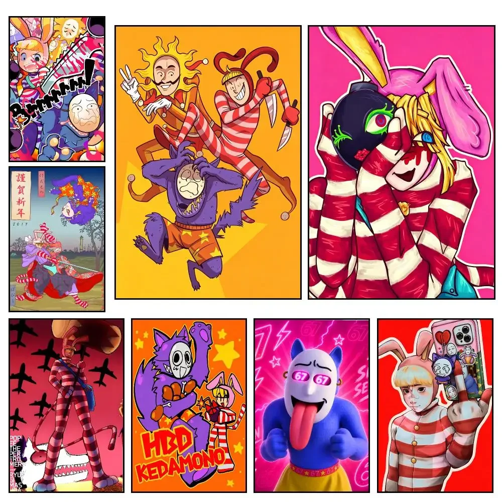Anime Modern Popee The Performer Poster HD Waterproof PP Wall Art, Self Adhesive Home Decor for Bedroom and Living Room