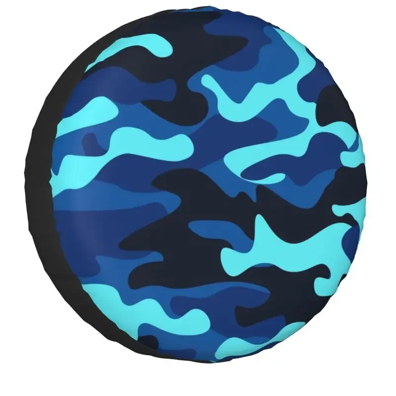 Navy Blue Military Camo Spare Tire Cover for Jeep Pajero Camouflage SUV RV Trailer Car Wheel Protectors 14