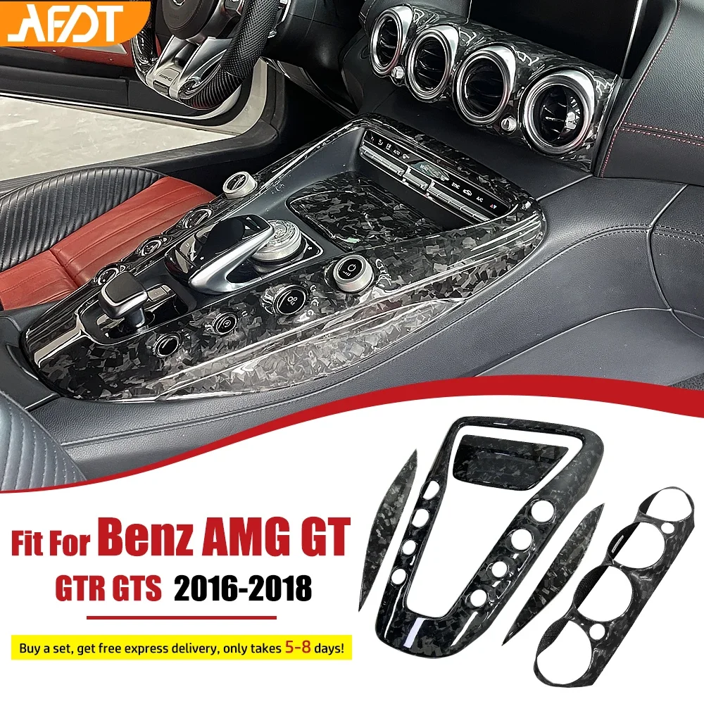 

AFDT For Benz AMGGT GTR GTS C190 R190 2016-2018 Forged Carbon Fiber Car Interior Dashboard Center Console Panel Trim Accessories