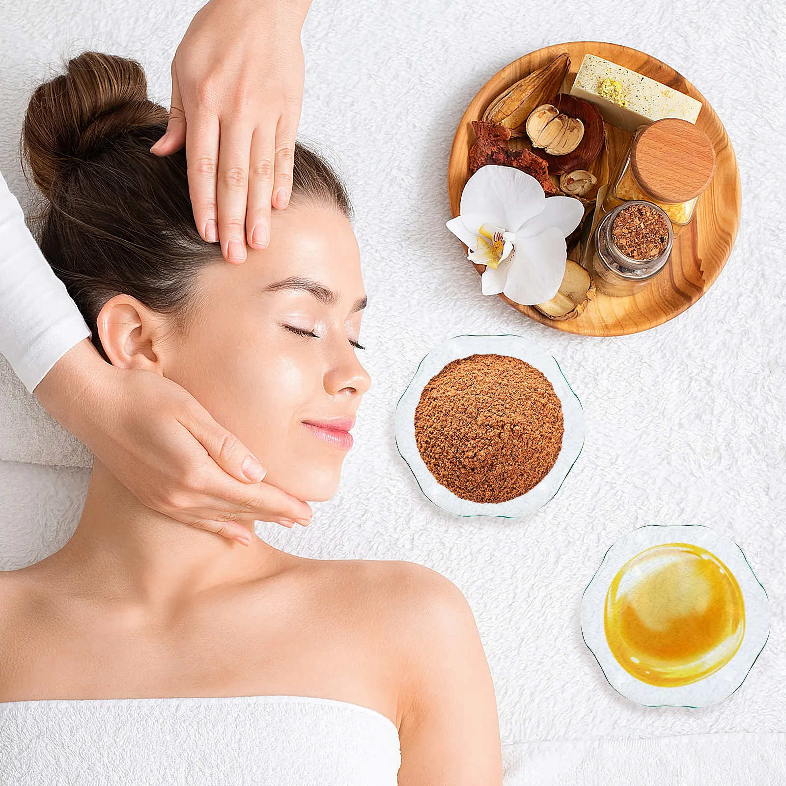 

Набор из 2-х стеклянных чаш для эфирных масел: стильные маленькие тарелки для ароматерапии, для использования в спа-салонах и салонах красоты