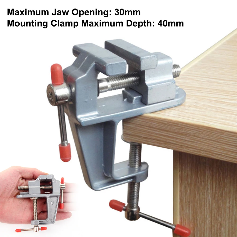 Muliti-Funcational Table Screw Vise Aluminium Alloy 30mm Table Bench Clamp Vise For DIY Craft Mold Fixed Repair Tools For Home