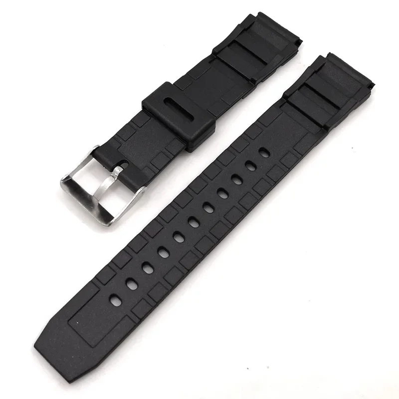 18 20 22 24 26 28 mm Silicone Watch Strap for Casio W800H Black PU Resin Bracelet SGW400 F91W F84 F105/108/A158/168 AE1200/1300