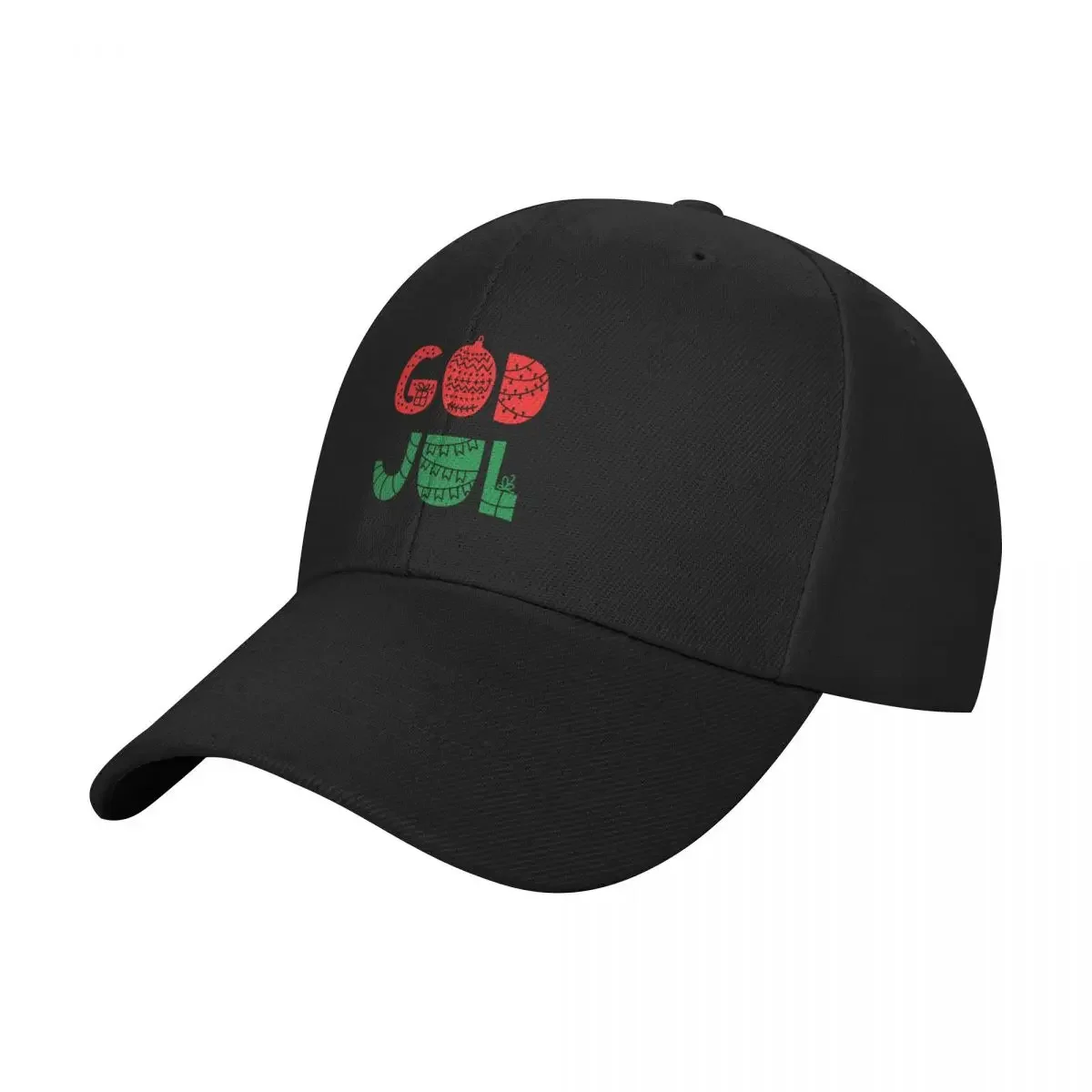 God Jul Nordic Christmas Scandinavian Xmas Baseball Cap custom Hat Snapback Cap Streetwear Caps Women Men's