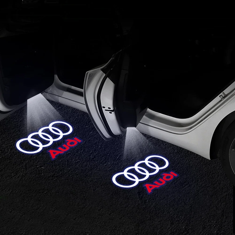 2pcs Car Accessories Led lights Welcome Light For AUDI S line S3 S4 RS S6 S5 S7 S8 quattro Projector Shadow Ghost Lamp styling