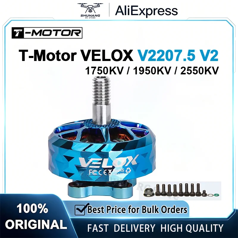 

T-MOTOR VELOX V2207.5 V2 Brushless Motor 1750KV1950KV 2550KV 4S-6S for RC FPV Racing Freestyle Drones Replacement Parts