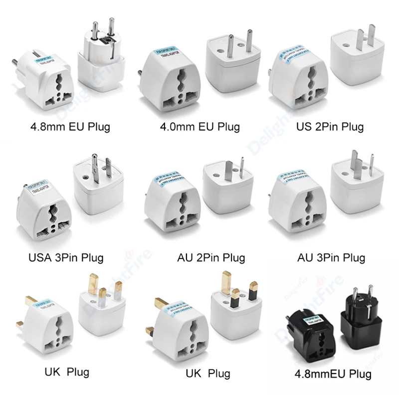 Adaptador de enchufe de EE. UU. a UE Corea KR Euro Europea a América China Canadá Reino Unido AU Adaptador de viaje universal Adaptador de corriente