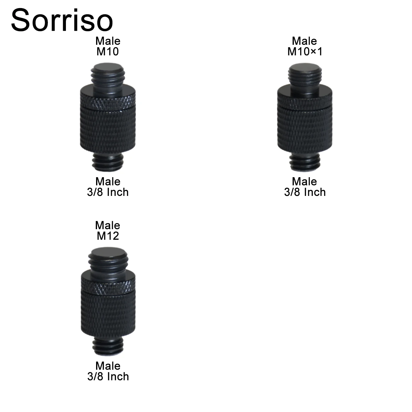 Sorriso DSLR용 범용 카메라 삼각대 마운트 어댑터 외부 스레드, 3/8 - 16 인치-1/4 인치 5/8 M4 M5 M6 M8 M10 M12 수 나사