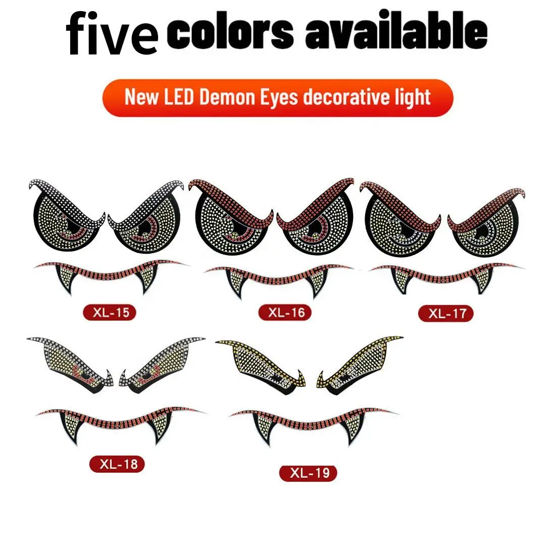Lemombo Aluminum USB Animated Demon Eyes LED Matrix Panel Display New Condition Off-road Interior Lights for SUVs Windshield