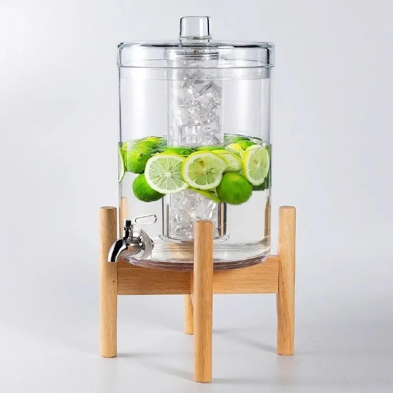 Large Capacity Beverage Dispenser with Tap for Parties Cold Water Juice Coffee Bucket Heat Resistant Plastic Drink Container