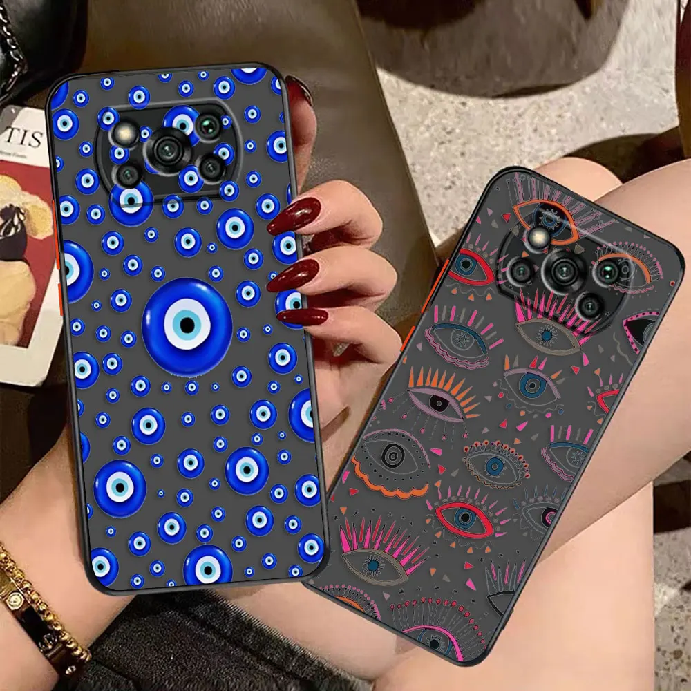 

Fashion Lucky Eye Blue Evil Eye Print Matte Case for Xiaomi 10T 11 11T 12 12S 12T POCO X5 X4 X3 M4 M3 F5 F4 F3 GT PRO Nfc Case