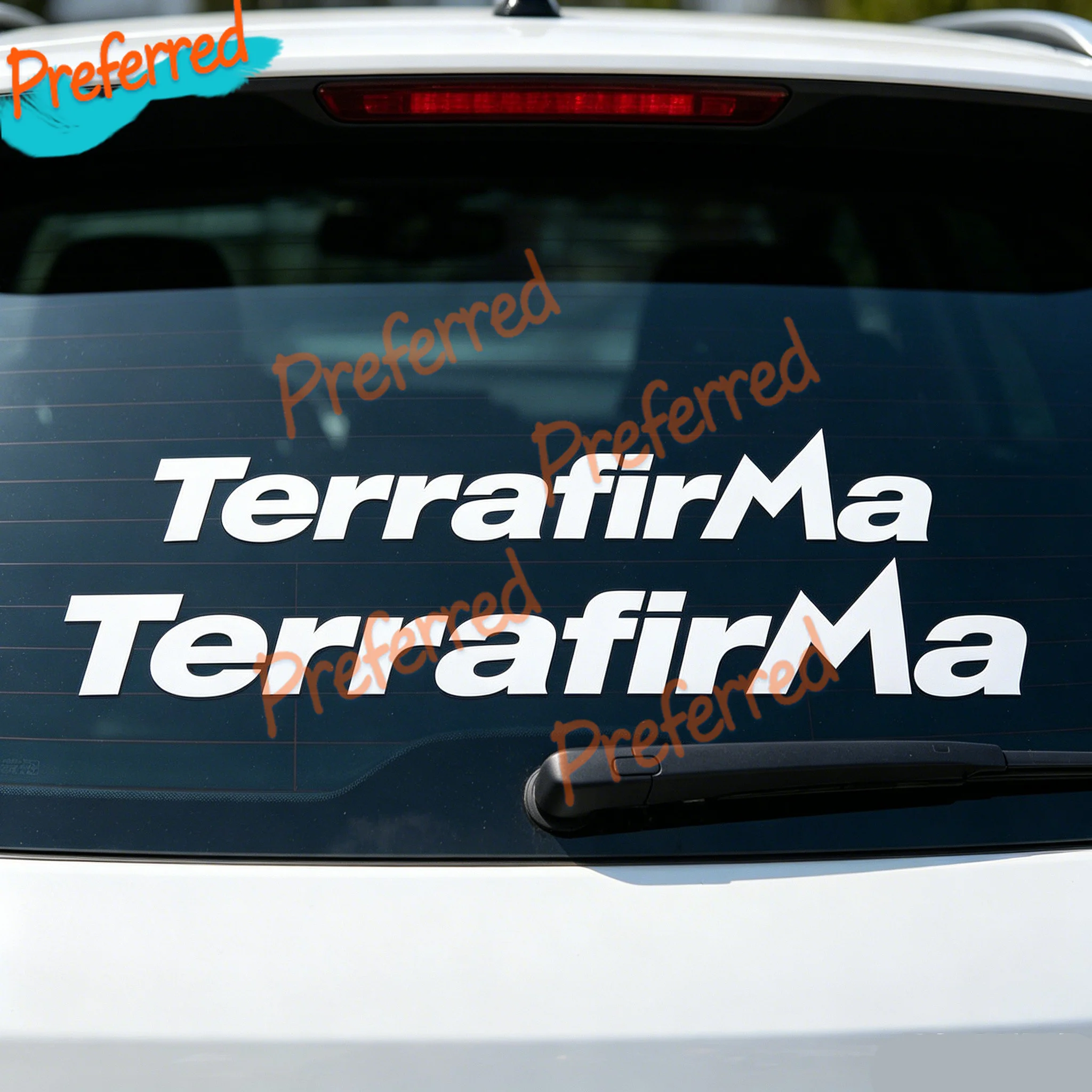 2x TERRAFIRMA PAIR STICKERS WHITE GRAPHICS DECAL STICKER OFFROAD 4X4 Customizable in Any Sticker Size -No Background