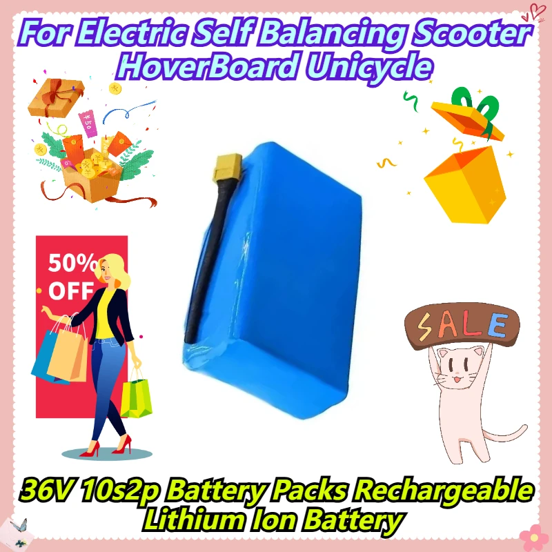 

For Electric Self Balancing Scooter HoverBoard Unicycle 36V 10s2p Battery Packs Rechargeable Lithium Ion Battery