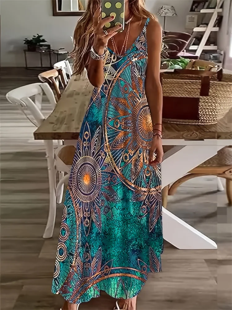 Bohemian-style Sexy Halter Ankle-length Dress, Harajuku Street Trend Loose Long Dress, Long Evening Dress For Parties And Banque
