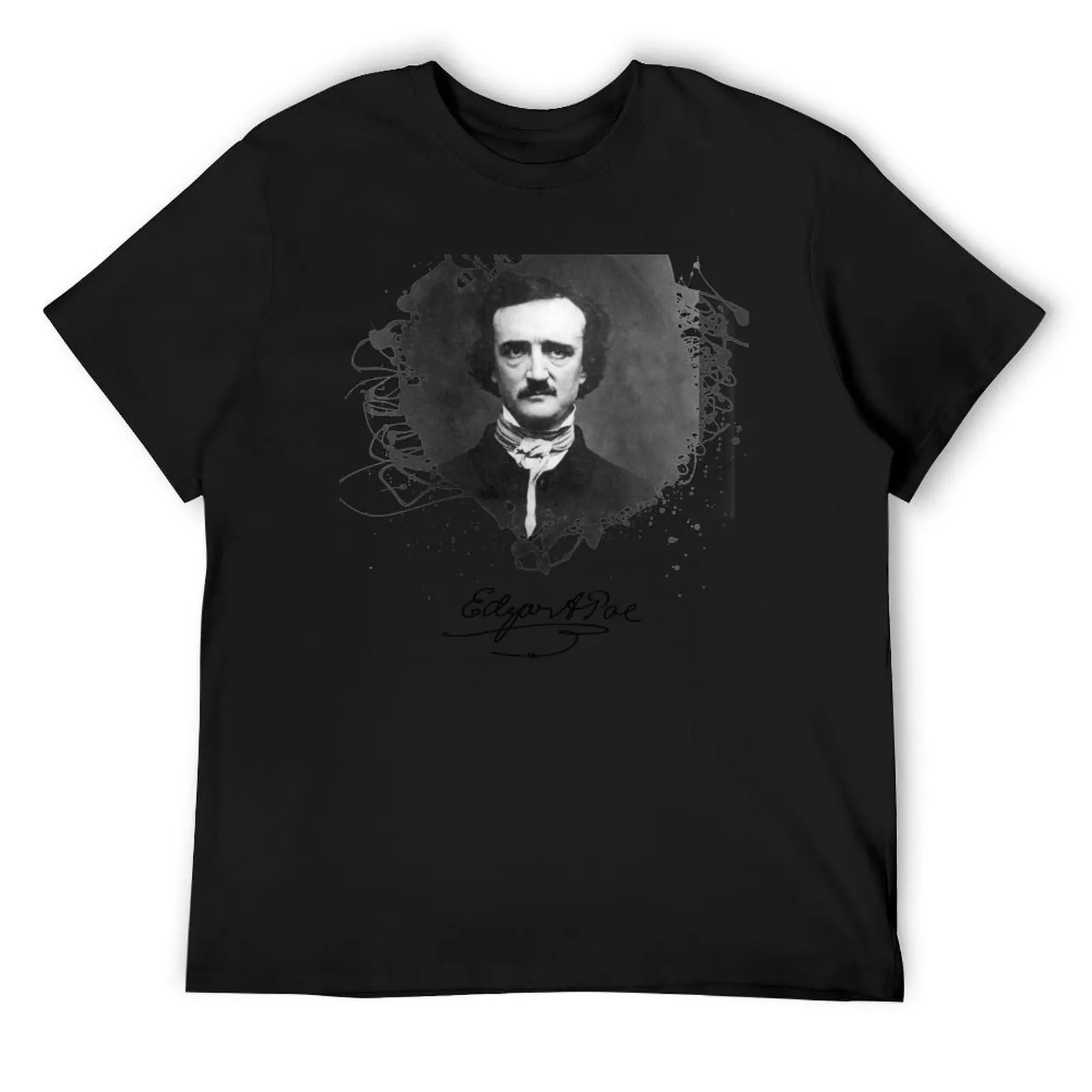 

Edgar Allan Poe, ink effect T-Shirt oversized graphic tee vintage clothes football t shirt mens funny t shirts