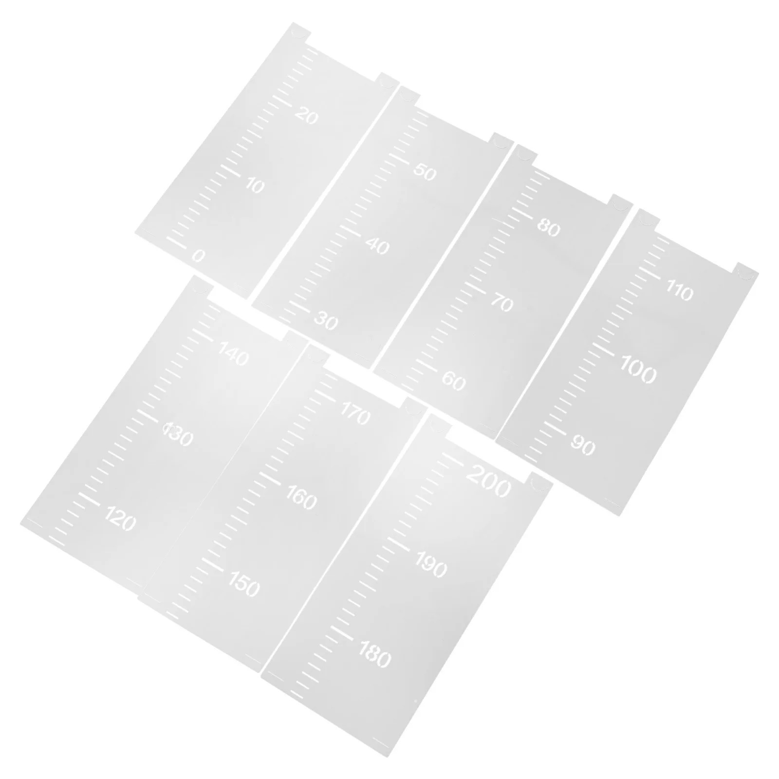 

7Pcs Kids Growth Chart Stencil Reusable Plastic Height Measuring Template Hollow Scale Ruler Child Height Tracker Wall Chart