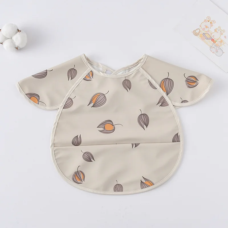 New Short Sleeve Washcloth Baby Bibs Cute Waterproof Feeding Apron Bib Soft Burp Cloth For Toddler Boy Girl Bandana Bibs