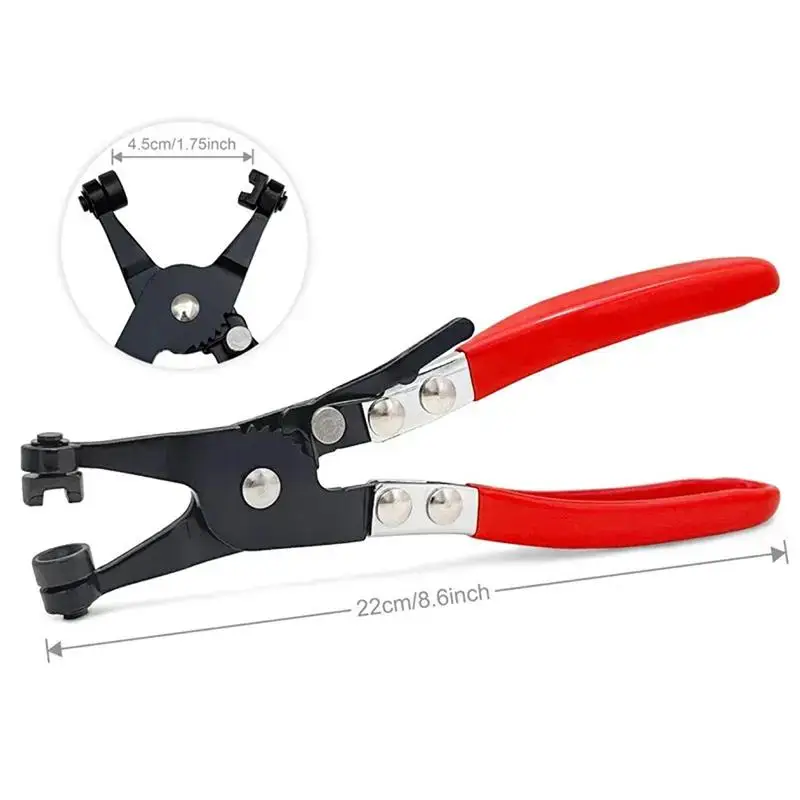 Heavy Duty Hose Clamp Pliers 1Pcs Swivel Head Non-Slip Red Handles for Auto Repair DIY Household Mechanic Work