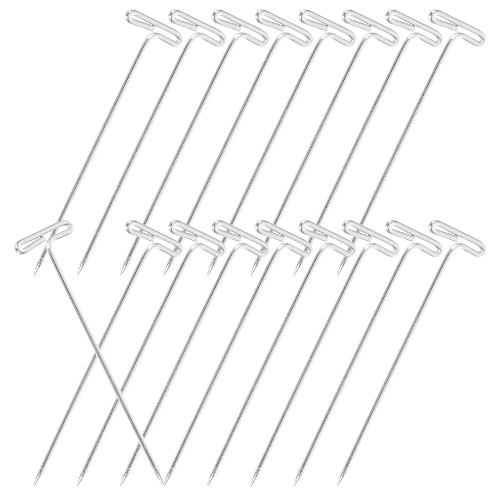 100 قطعة دبابيس الفولاذ المقاوم للصدأ T دبابيس للشعر المستعار عقد حاد سهل إدراج إزالة الحرفية حجب الحياكة الخياطة #2