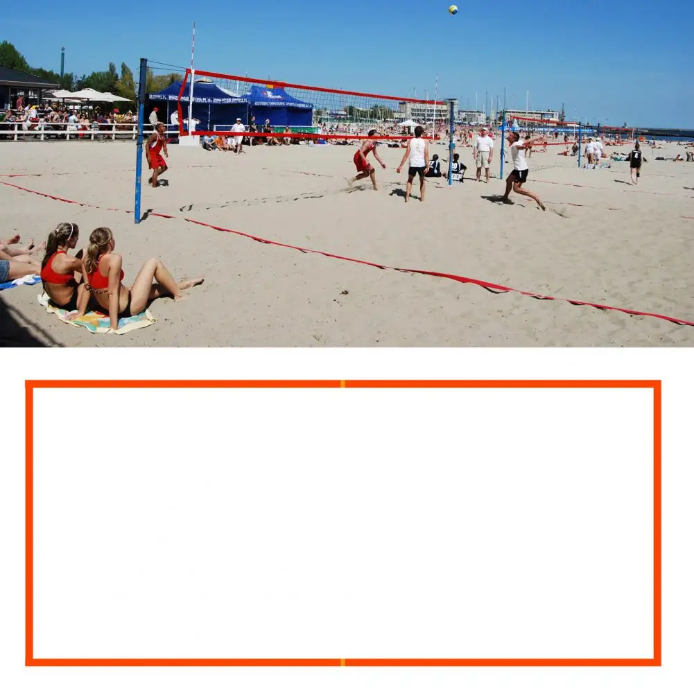 Beach Volleyball Field Boundary Beach Volleyball Court Line Beach Volleyball Boundary Lines 26.3' X 52.6' with Sand Bags Outdoor