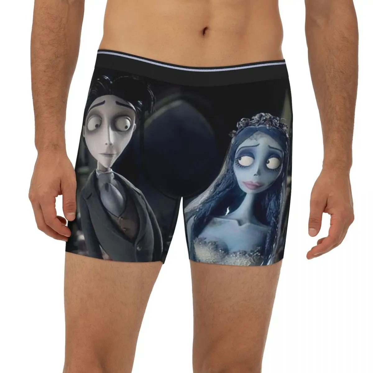 

Cool The Corpse Bride Emily And Victor Long Boxer Underpants Short Men's Panties Soft Underwear for Homme Man Boyfriend Gift