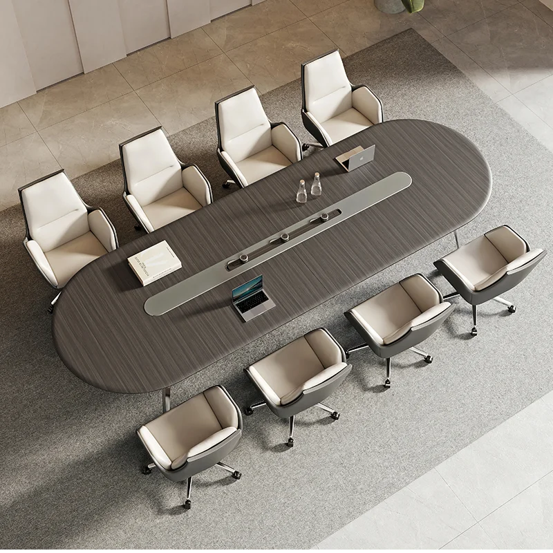 

Современный экологичный конференц-стол, эргономичный, простой деревянный офисный стол для переговоров со встроенной электропитанием