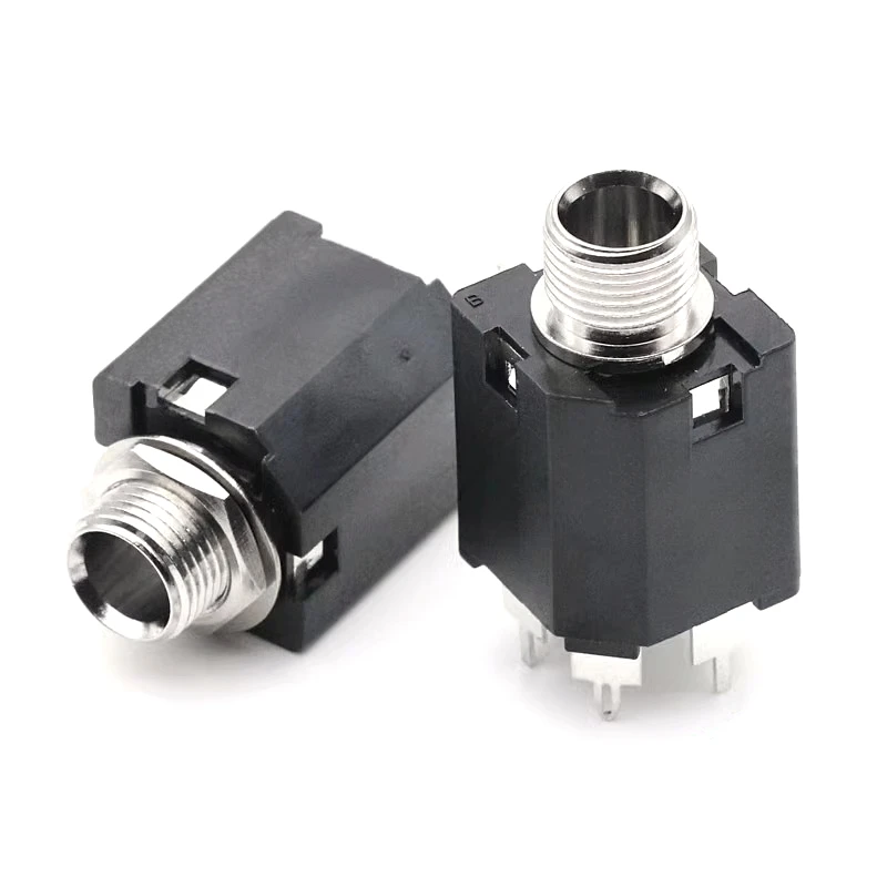 5PCS 6.35mm Audio Plug Sockets PJ-612 5Pin Connector With Screw Nut