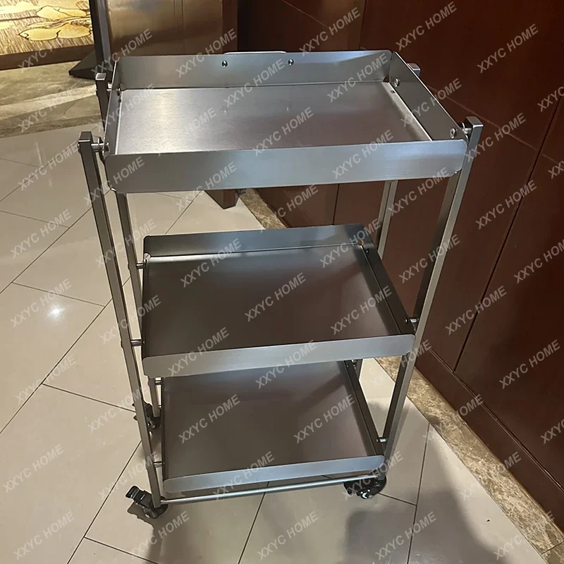 S  New barber shop stainless steel folding haircut perm and dyeing area cart beauty salon cart