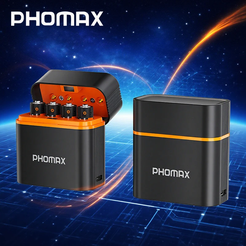 

PHOMAX AAA Lithium Battery and 4 Slots Li-Ion Battery Charger 1.5v Rechargeable Battery Charger with 0.5m Type-c Charging Cable