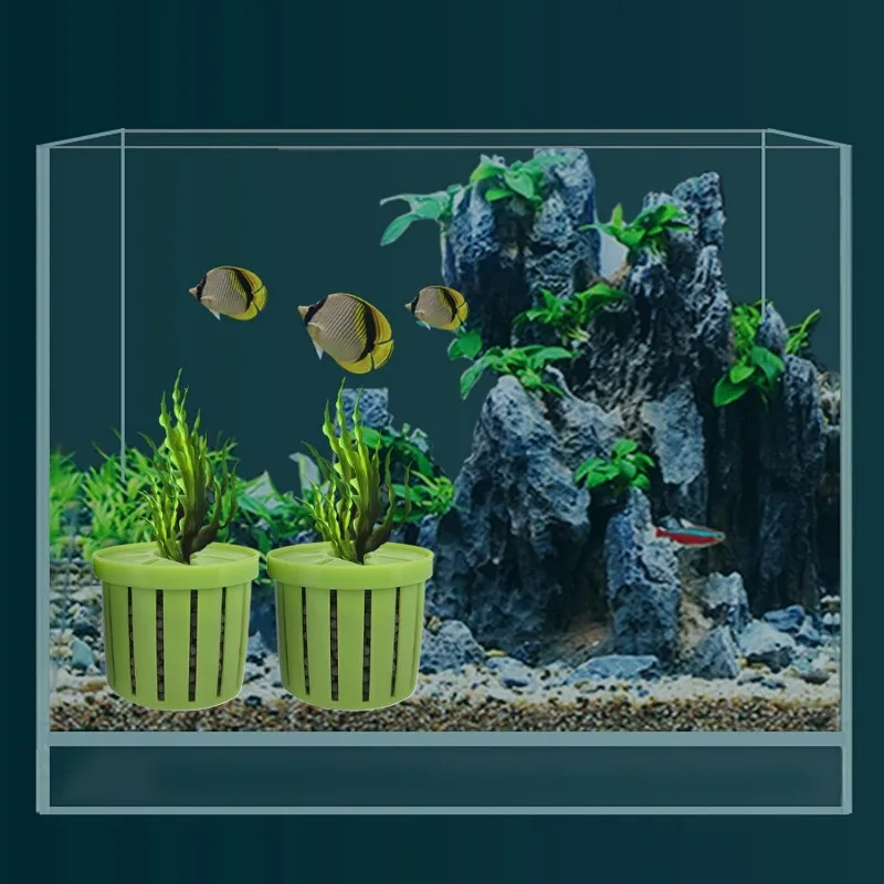 Aquarium Planter | Stable Fish Tank Plant Pots - Aquarium Hydroponics Planting Holder, Water Feature Decoration  4PCS