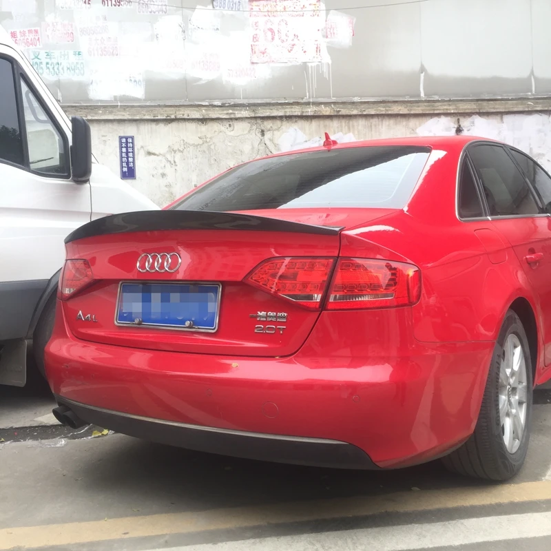 

Декорированный спойлер для Audi A4 B8 B8.5 4 Двери Седан 2009 2012 2016 Hk стиль высокое качество углеродное волокно заднее крыло крыша задняя коробка