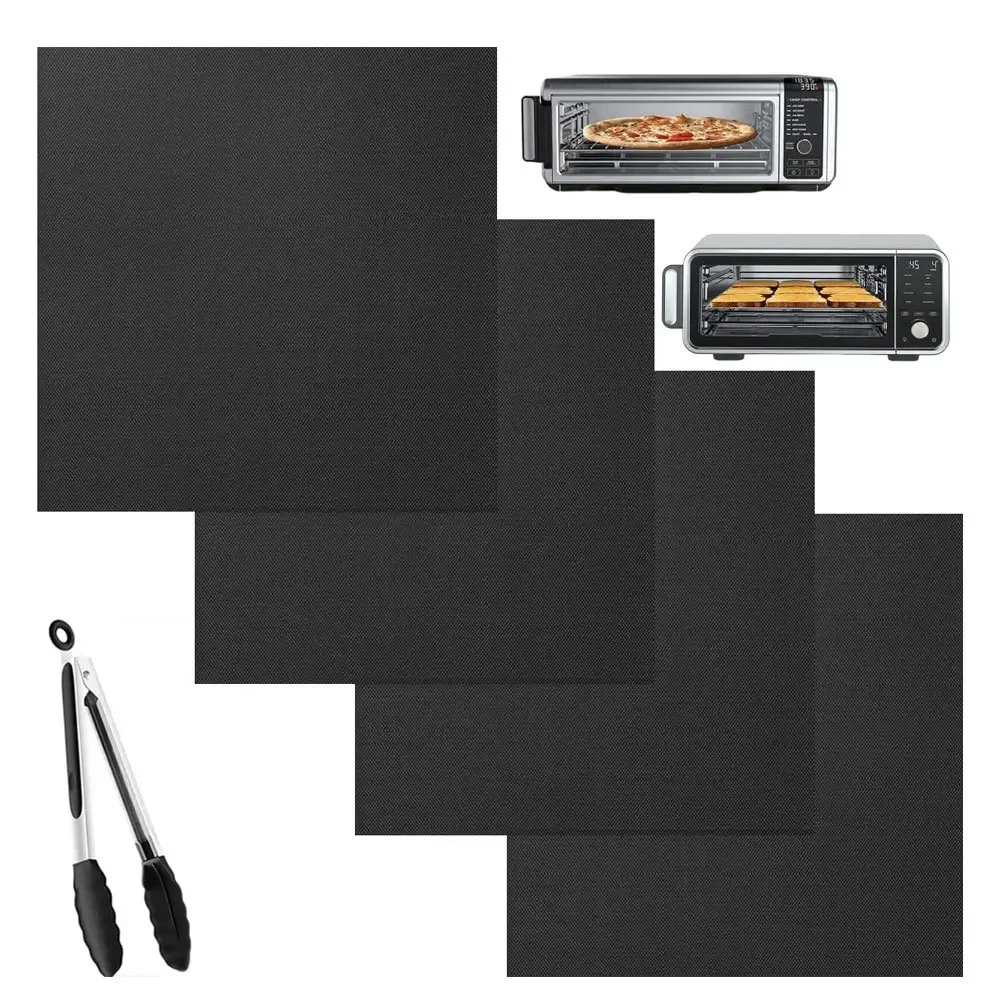 4PCS Oven Liners PTFE Non-Stick Reusable Oven Protector Grill Mat Set for Ninja Foodi SP101 SP2 30X30cm