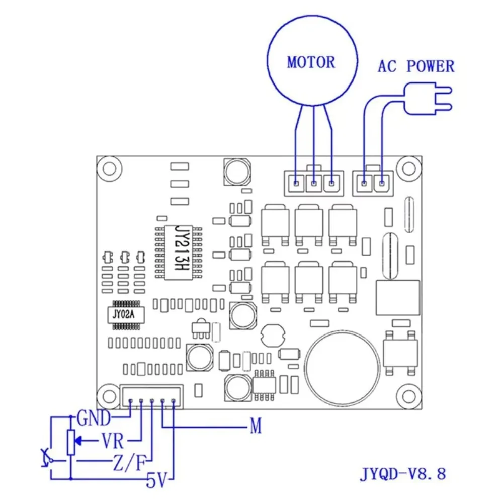 JYQD-V8.8B Bldc Driver Board Speed Controller AC110V/220V for Sensorless Brushless DC Motor, Motor Driver Board