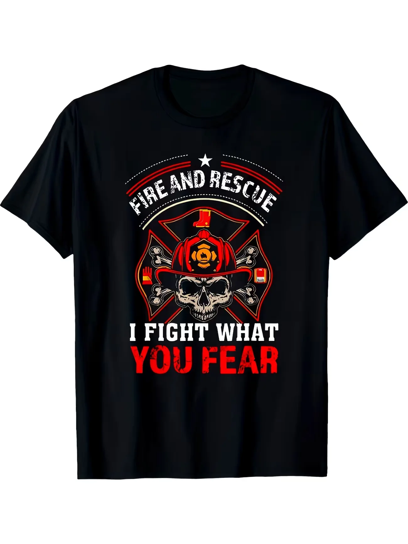 T-shirt décontracté oversize à col rond pour femme et homme, imprimé « I FIGHT WHAT YOU FEAR », style vintage et amusant, tendance streetwear estivale