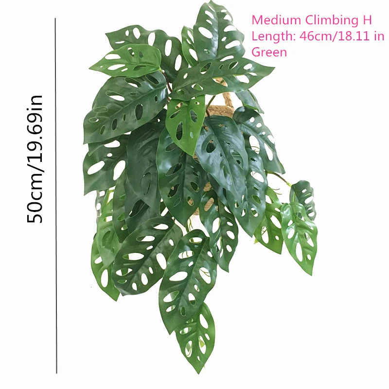 Grüne künstliche Pflanzen Simulation Wandbehang gefälschte Blatt Rattan echte Schildkröte Rattan Hochzeit Hotel Party Home Decor Accessori – Detail 9