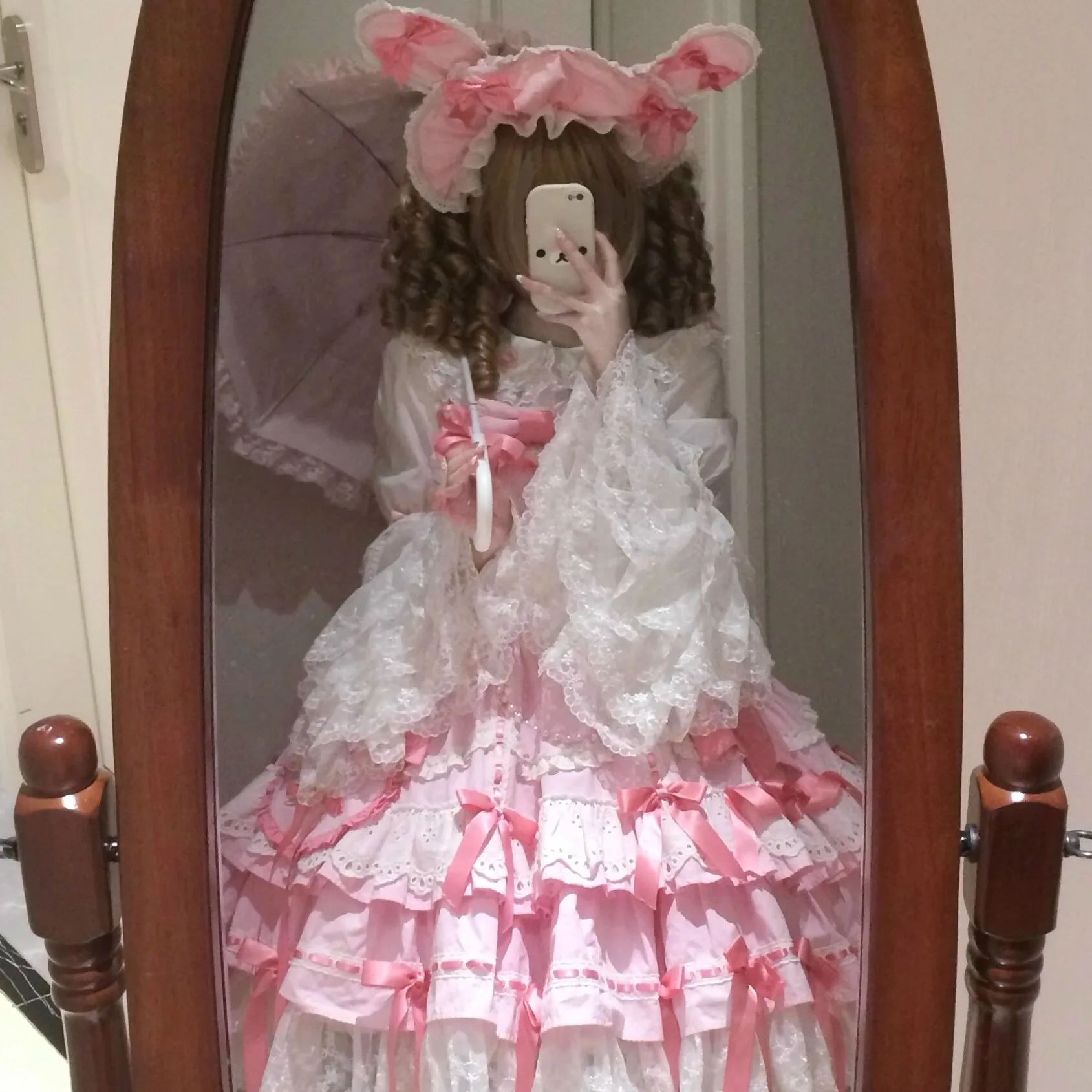 Japanse Zachte Meisjes Lolita Roze Jurk JSK Herfst Nieuwe vrouwen Slim Fit Leuke Boog Kant Prinses Jurk Loli Y2K verjaardag Jurken