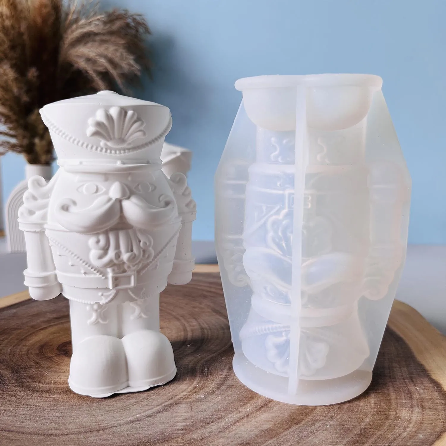 

3D Nutcracker Ornament Silicone Candle Mold DIY Craft Gifts Candle Plaster Cement Mould Birthday Gifts Home Decoration