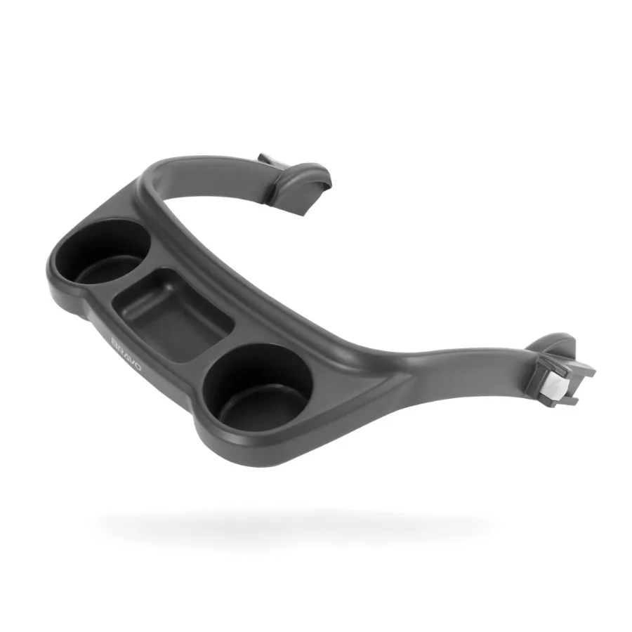Bravo Stroller Child Tray Accessory Easy Attachment Two Cup Holders - Grey Grey New