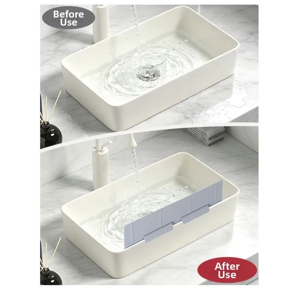 Silicone Sink Splash Guard Heighten Flexible Countertop Water Baffle No Pooling Easy To Install Kitchen Waterproof Screen