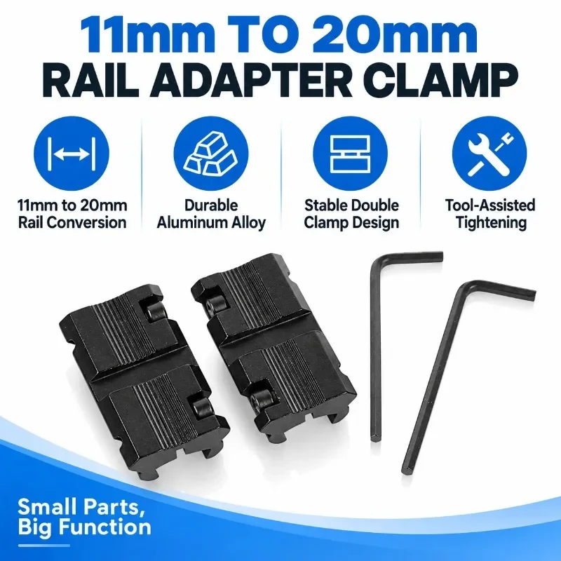 3/8 To 7/8 Dovetail Ring Small Fixture 2Pcs Set 11mm To 20mm Adapter Bracket Track Installation Fixture