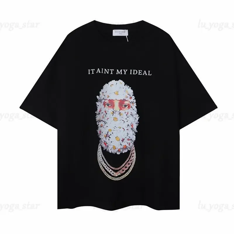 بلايز رجالي Ih Nom Uh Nit قناع تي شيرت تيز أبيض وأسود رئيس الشارع عادية فضفاض تيز عالية الجودة قصيرة الأكمام حجم S-4XL