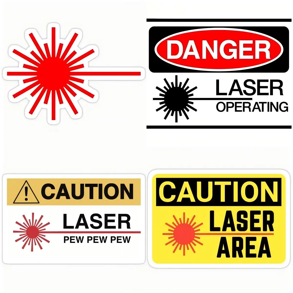 

Laser Operating Beam Danger Vinyl Graphic Decal Repair Creative Stickers Suitable Self-adhesive Sign Decal Car Accessories