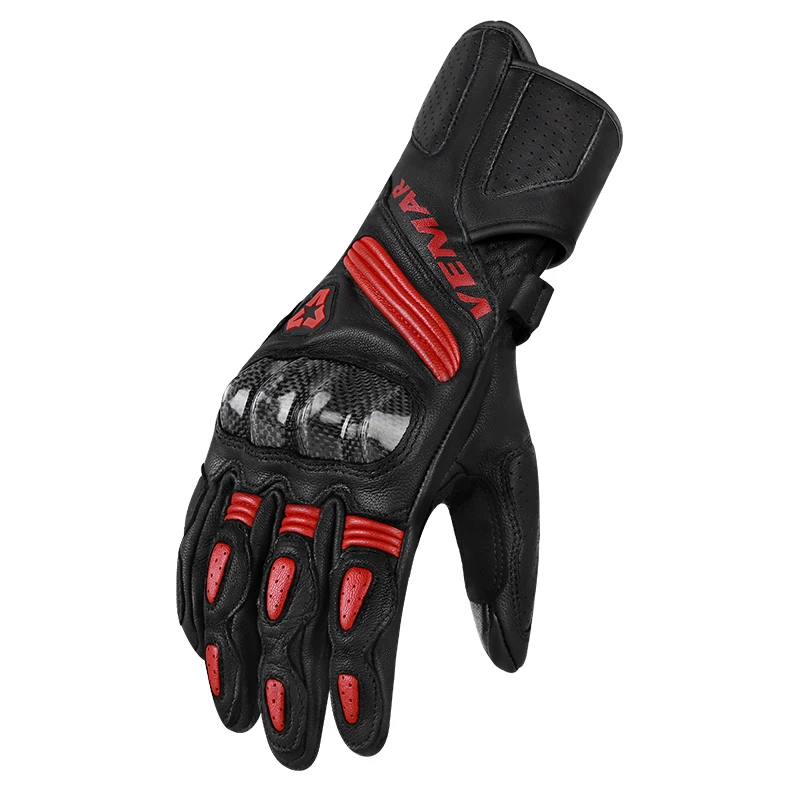 Four Season Motocross VEMAR High-quality Genuine Leather Comfortable Sheepskin Carbon Fiber Motorcycle Racing Gloves